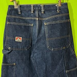 Size 30 Vtg BEN DAVIS Mens Dark Wash Carpenter Jeans Denim Pants